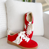 Parker Lace Up Sneakers-Red