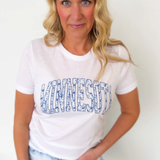 Blue Floral White Minnesota Tee
