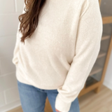 Classic Cream Drop Shoulders Sweater