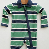 Rugby Stripe Green & Navy Footie