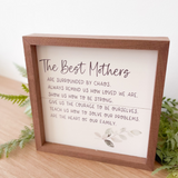 The Best Mothers Greenery White Sign