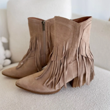 Suede Fringe Western Boots