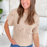 Bianca Crochet Short Sleeve Sweater