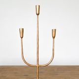 3 Candle Hand Forged Metal Candelabra