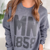 MN 1858 Charcoal Crewneck