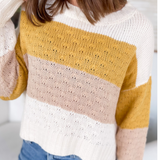 Jade Taupe/Mustard Knit Sweater