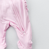 Pink Ruffle 2 Way Zip Footie