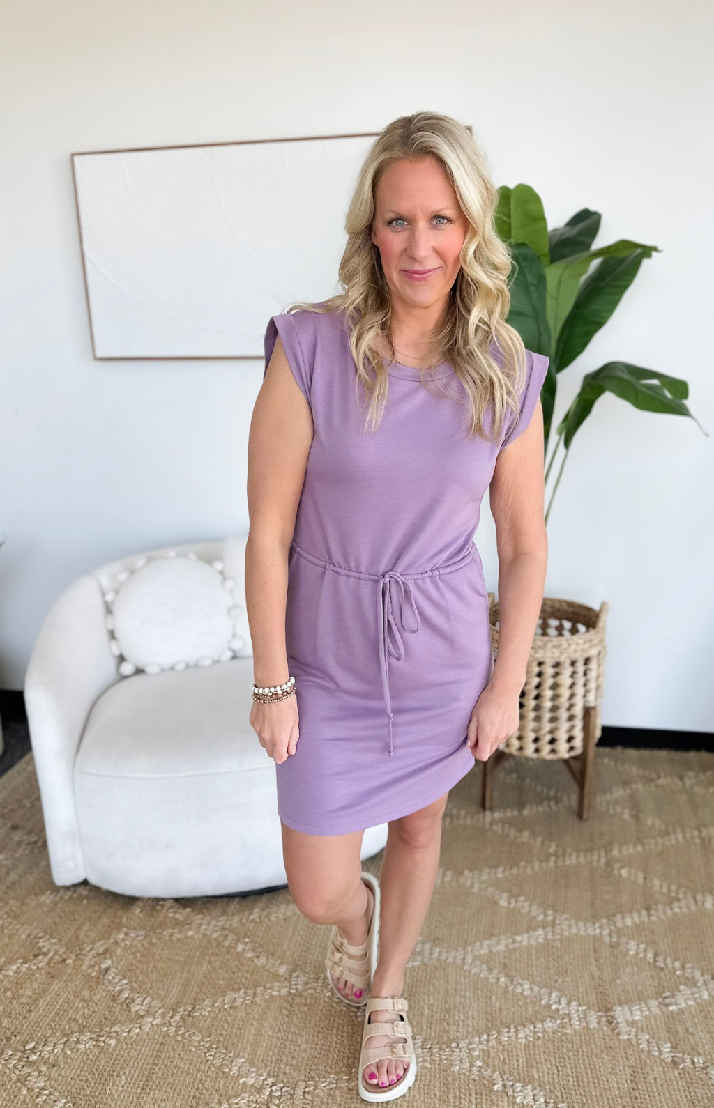 Classic Dark Lavender Short Sleeve Mini Dress Creative Touch Boutique Classic Dark Lavender Short Sleeve Mini Dress Creative Touch Boutique