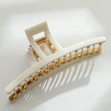 Vera Ivory Gold Metal Claw Clip