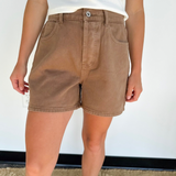 Chocolate Cotton Denim Shorts