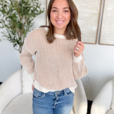 Jennifer Textured Crewneck Sweater