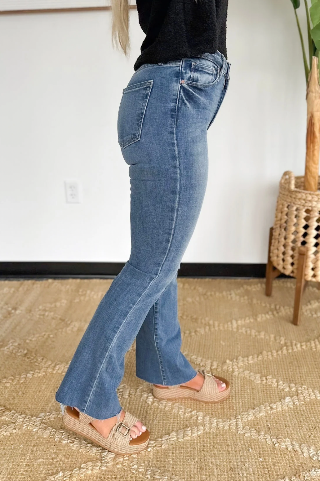 Macy High Rise Flare Just Black Denim Jeans