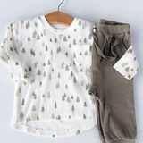 Kids Ribbed Tree Long Sleeve Top & Pants