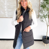 Black Long Puffer Vest
