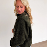 Quilted Plaid Sherpa Fleece Jacket