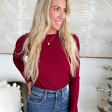 Crinkled Long Sleeve Top (3 Colors)