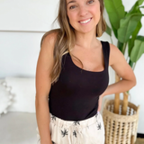 Double Layered Black Tank Top