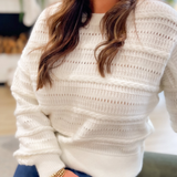 Blakely Textured Ivory Knit Sweater