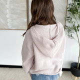 Soft Knit Braided Detail Hooded Sweater