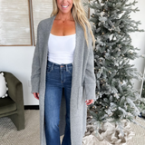 Ribbed Knit Sweater Long Cardigan (2 Colors)