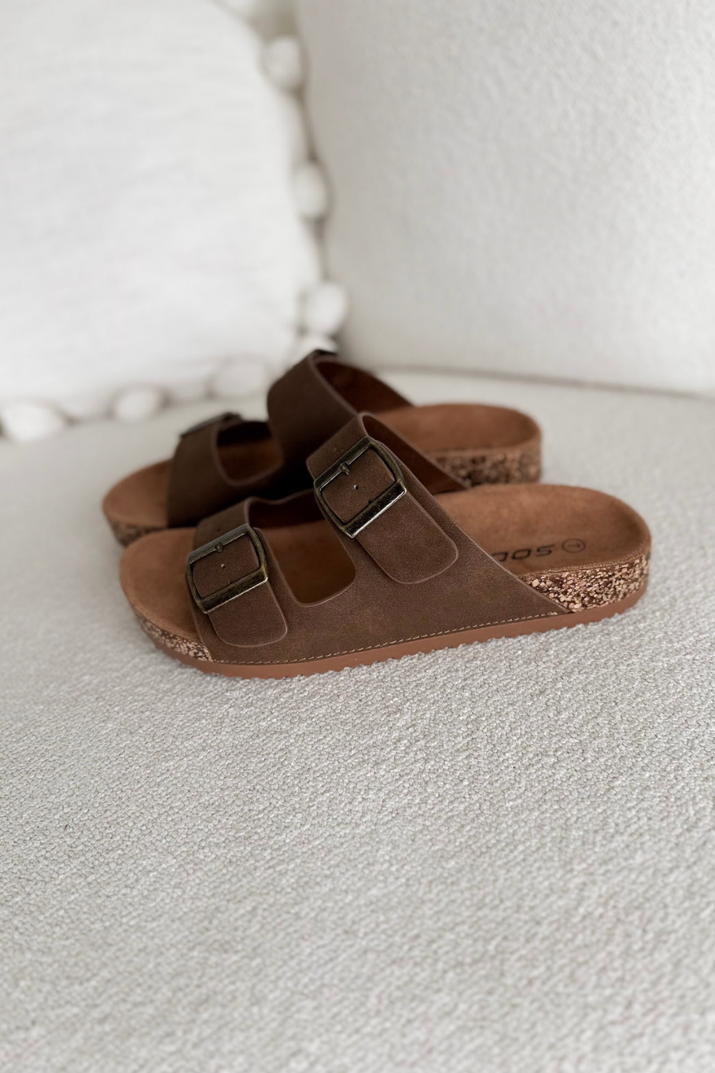 Buckle Strap Suede Sandals