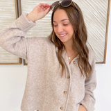 Soft Knit Oatmeal Button Cardigan