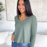 Nori Bubble Hem Long Sleeve Top