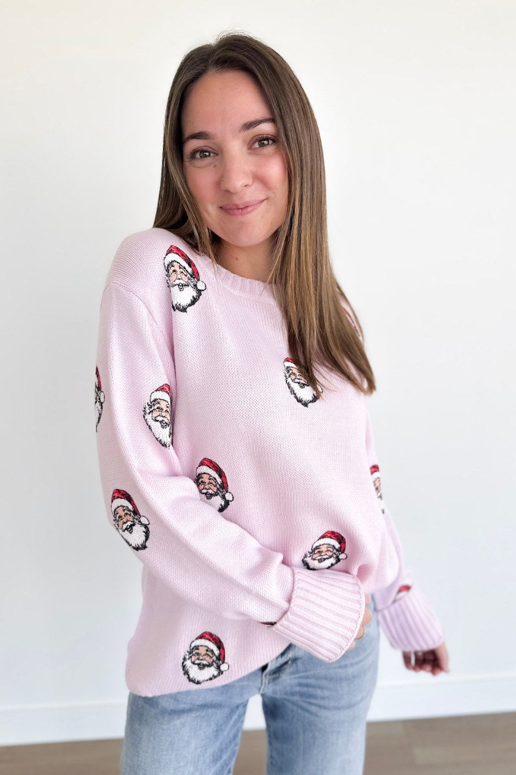 Light Pink Santa Knit Sweater