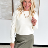 Classic Cream Soft Knit Sweater