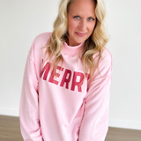 Merry Pink Reversable Mock Neck Sweatshirt