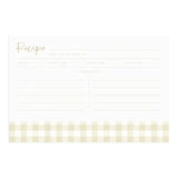 Biege Gingham Recipe Cards