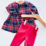 Holiday Flannel Dress & Leggings Set