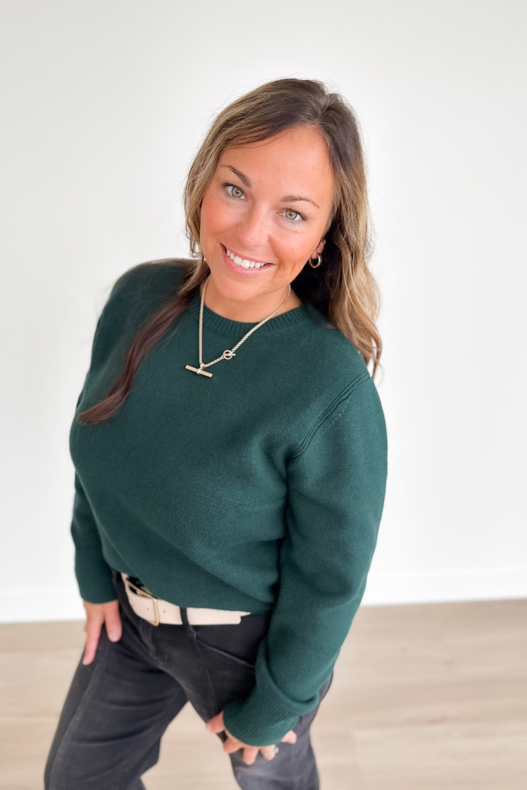 Forest Green Classic Knit Sweater