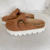 Tan Suede Chunky Clog