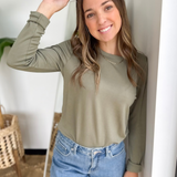 Olive - Long Sleeve Basic Top