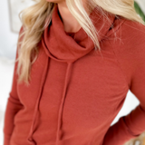 Ribbed Cowl Neck Long Sleeve Top (2 Colors)