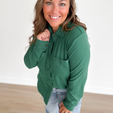 Green Super Soft Button Up Top