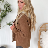 Fresch Terry Brown Contrast Hoodie Top