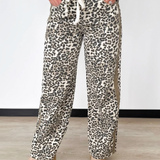 Sophie Contrast Slouchy Straight Leg Leopard Jeans