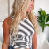 Evelyn Striped Racer Back Tank Top