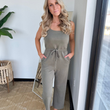 Olive Scoop Neck Sleeveless Jumpsuit