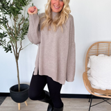 Heather Mocha Soft Knit Tunic Top