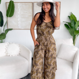 Raelynn Olive Leaf Jumpsuit