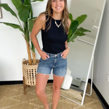 Black Floral Textured Tank