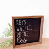 Keys Wallet Phone Kiss Sign