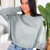 Carmen Relaxed Fit Green Sweater