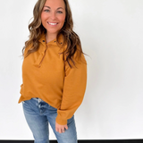 Mustard Half Snap Button Pullover