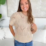 Bianca Crochet Short Sleeve Sweater