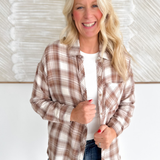 Relaxed Fit Ivory/Brown Flannel