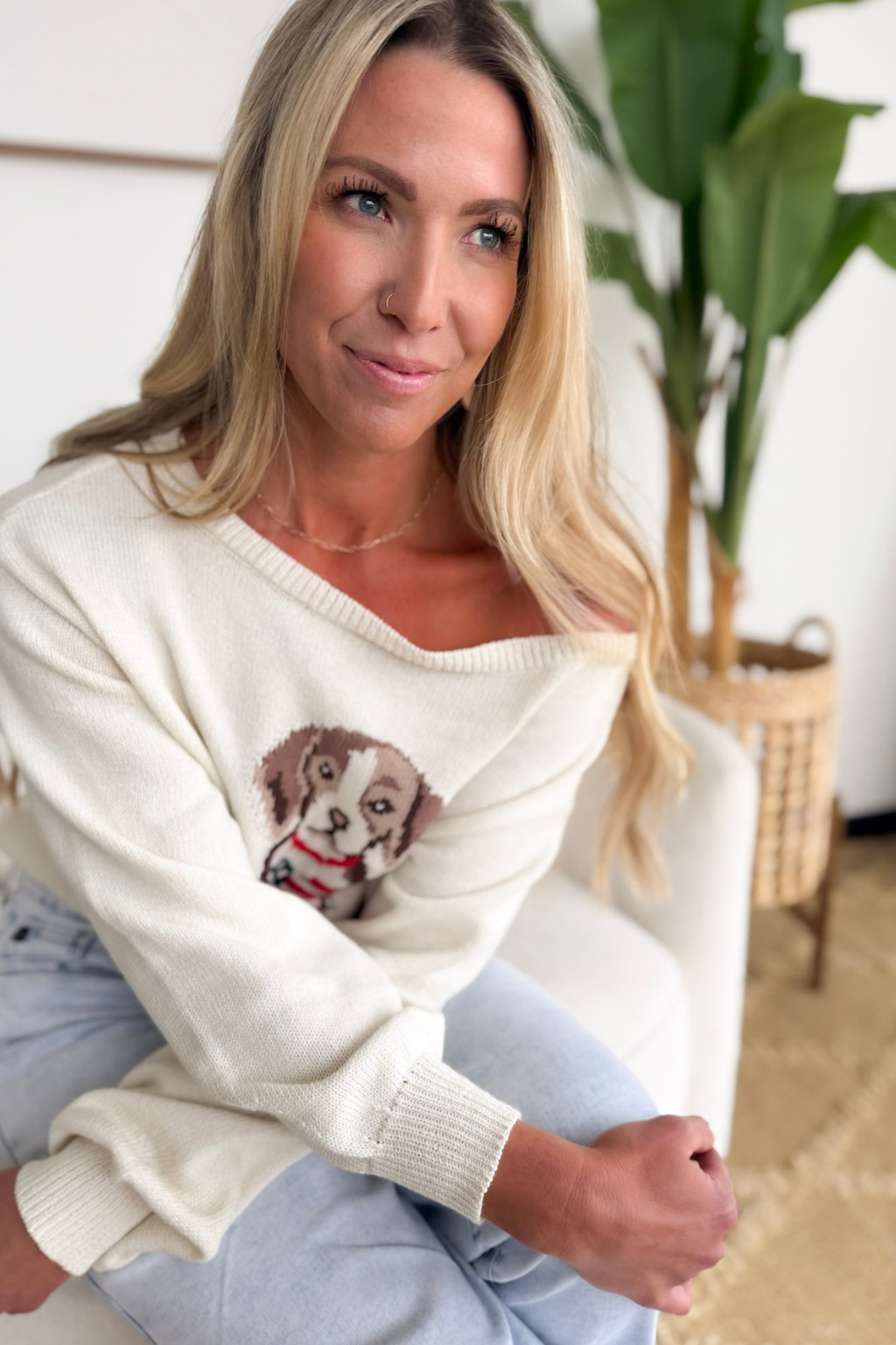 Ivory America's Puppy Sweater